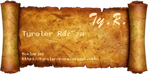 Tyroler Róza névjegykártya